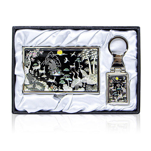 Najeon Chilgi Mother of Pearl Business Card Case Set — Sipjangsaeng - OF0157