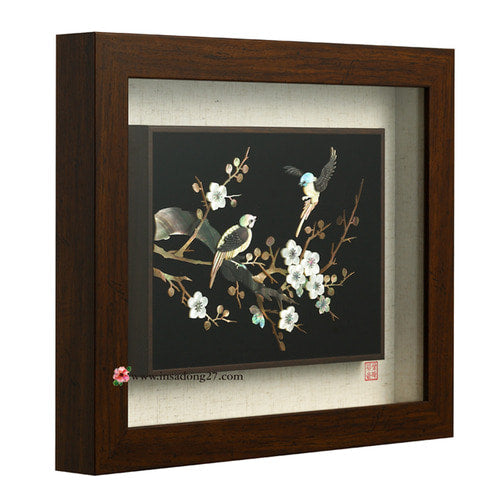 Large Najeon Chilgi Mother of Pearl Picture Frame — Plum Blossom - DE0084