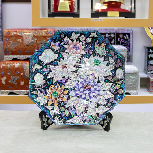 Najeon Chilgi Mother of Pearl Plate & Tray — Peony by Park In-ho - DE0048