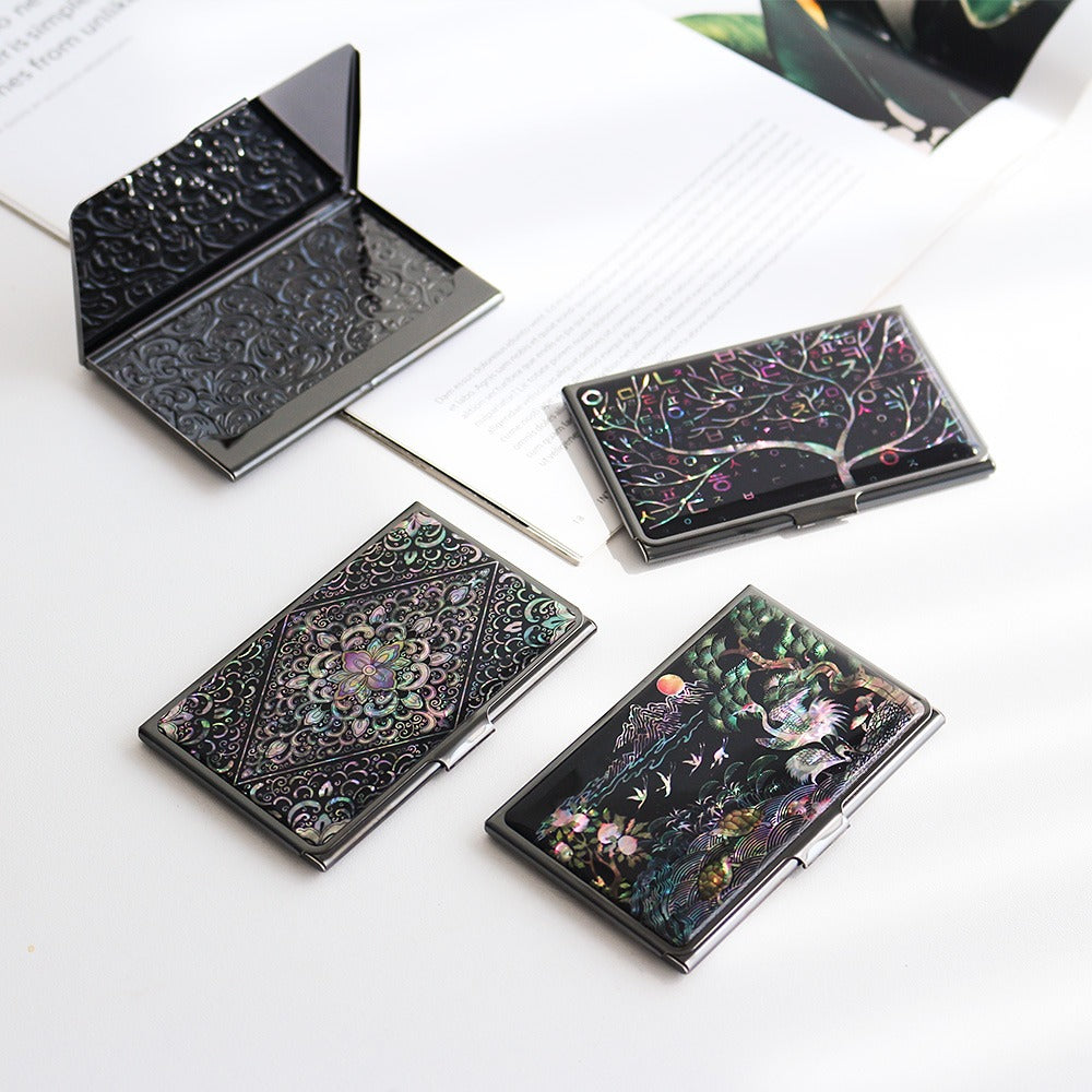Najeonchilgi Black Mother of Pearl Business Card Case N