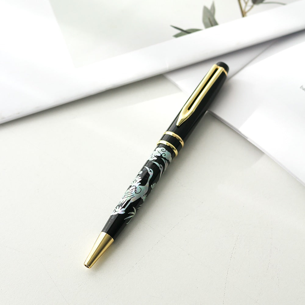 Premium Mother of Pearl Pen (Pine & Crane)