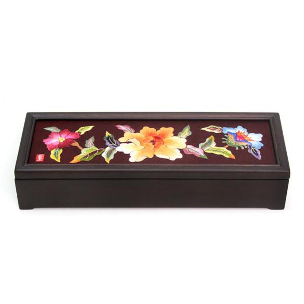 Masterpiece Hand Embroidered Pen Case (Hibiscus)