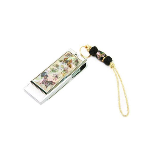 (Handcrafted) Najeon High Capacity Swivel USB Drive 8GB White Butterfly (Premium)