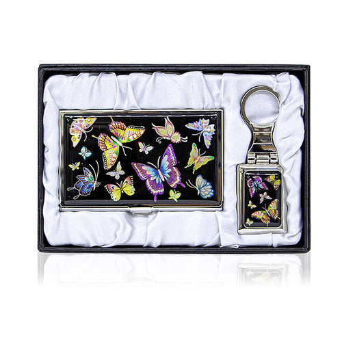 Najeon Chilgi Mother of Pearl Business Card Case Set — Butterfly - OF0154