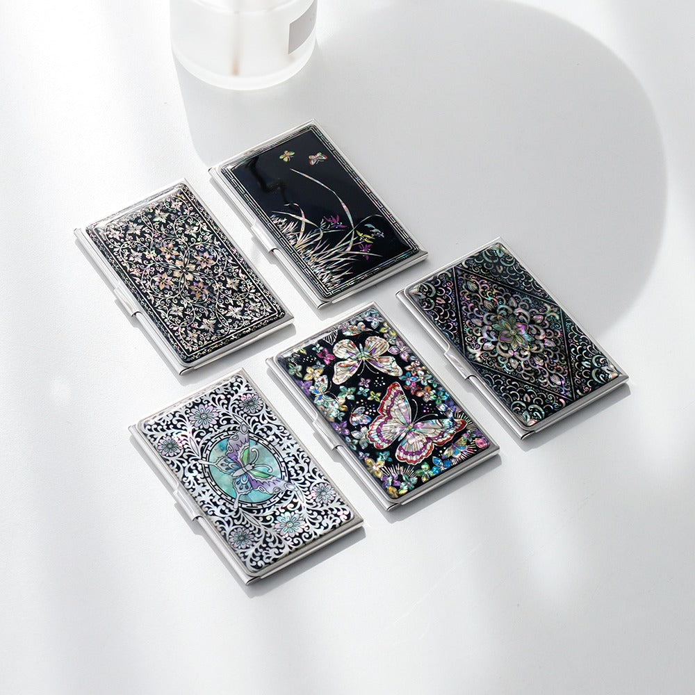 Mother of Pearl Business Card Case (Arabesque Butterfly)