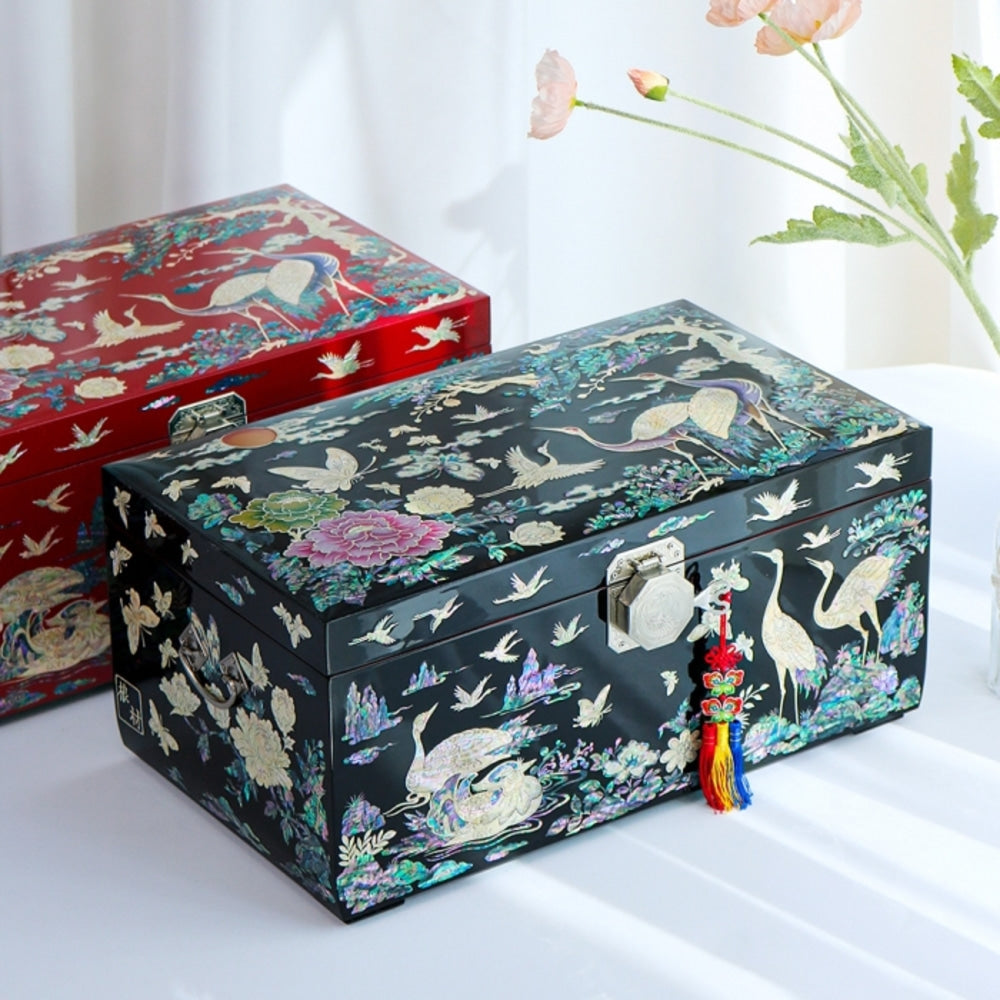 Masterpiece Najeonchilgi Mother of Pearl Peony Wedding Saju Jewelry Box Yedan Wedding Gift Box (Master Artisan Kim Young-man)