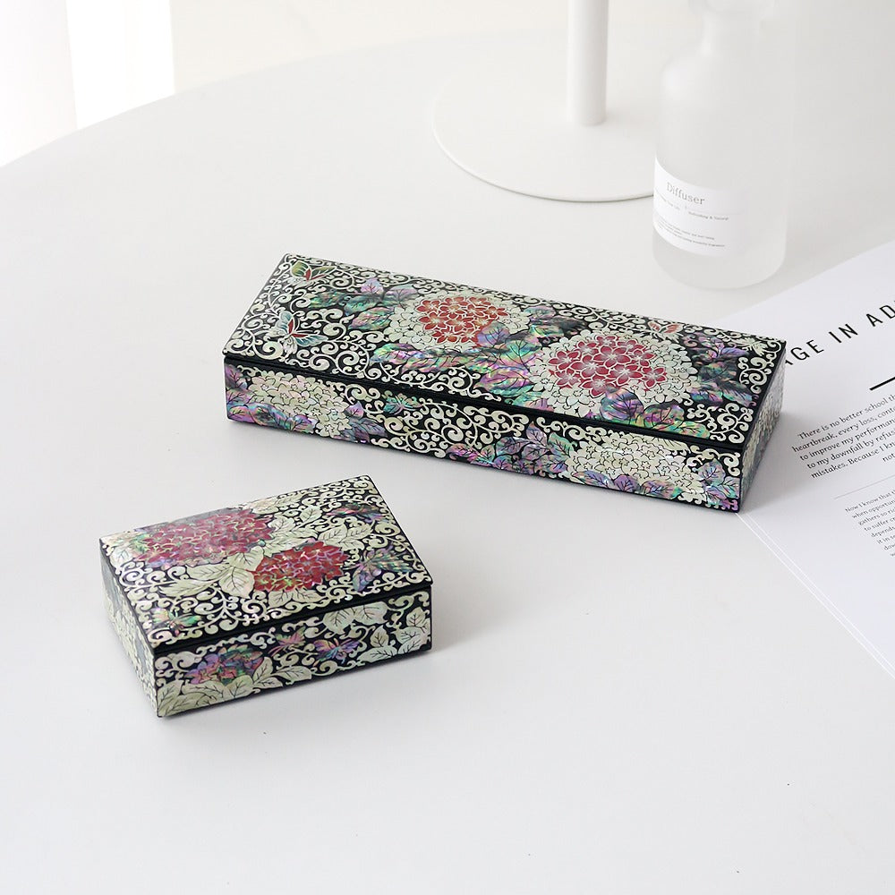 2-Piece Set: Premium Najeon Hydrangea Business Card Pen Case Set (Master Artisan Jang Tae-bok)