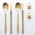 Spoon & Chopstick Set — Tortoise (Gold) - LV0084
