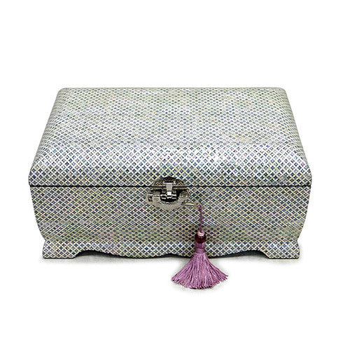 Premium Najeonchilgi lacquerware Peacock Bandaji Chest Drawer Mother of Pearl Jewelry Box (Extra Large, Black Red) - by Jang Tae-bok