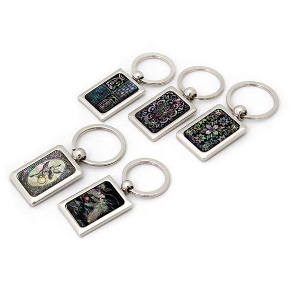 Najeon Square Keyring (Arabesque Moon Crane Arabesque Dragon)
