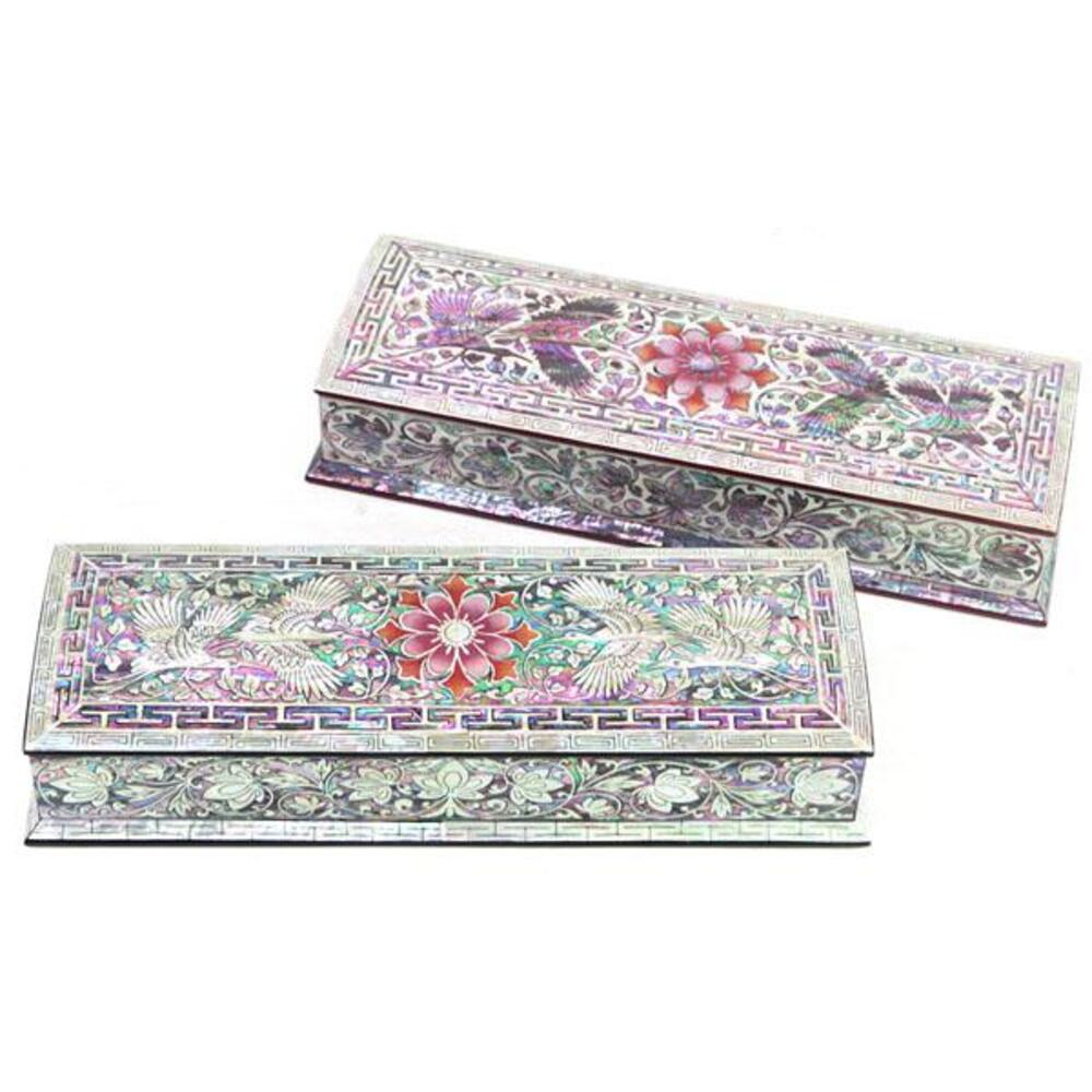Premium Najeon Flower Pine & Crane Auto-Open Pen Case (Master Artisan Jang Tae-bok)