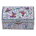 Clam-shaped (Red) Butterfly Arabesque 1-Tier Jewelry Box Small