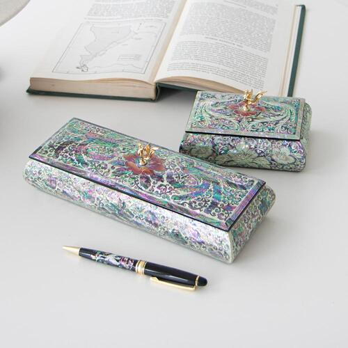 Najeon Chilgi Mother of Pearl Business Card Holder — Phoenix by Kwak Jang-sun - OF0007