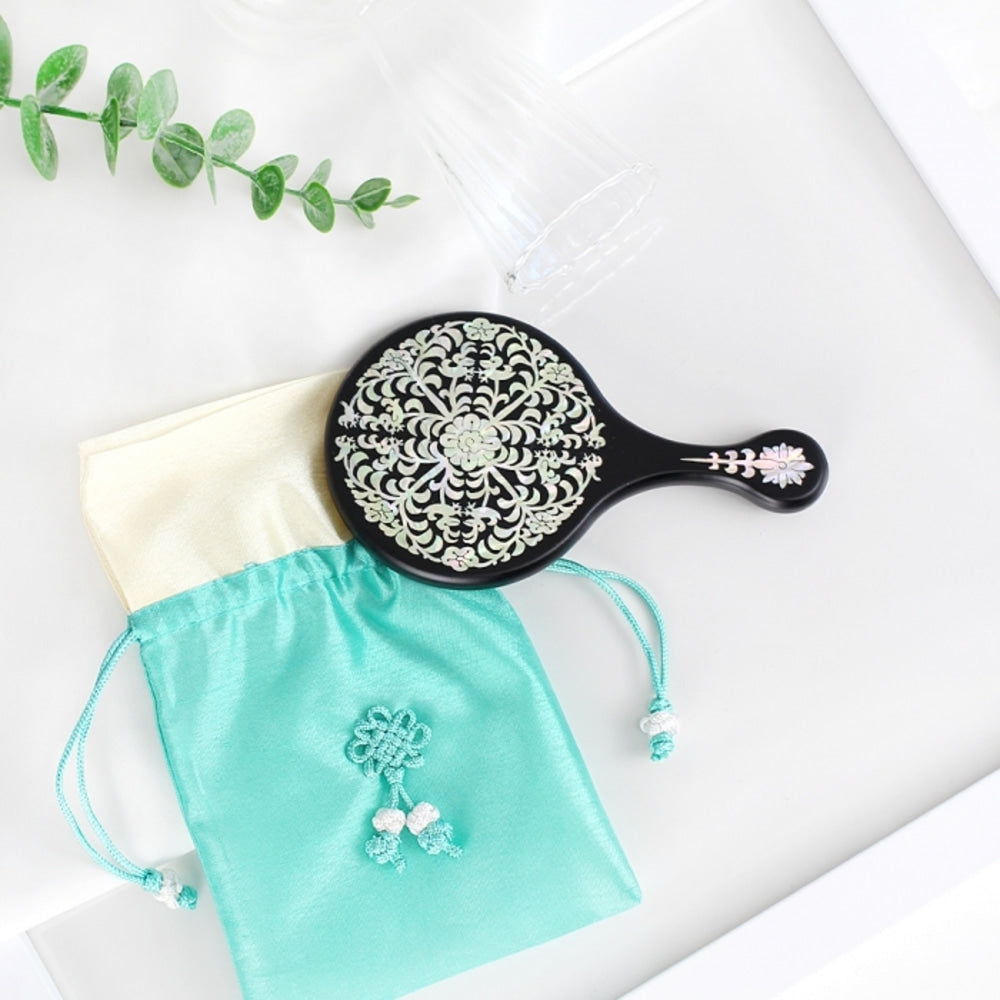 Premium Najeon Round Handle Mirror (Arabesque)