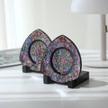 2-Piece Set: Najeonchilgi Butterfly Arabesque Tea Coaster Large & Ornament Stand (Master Artisan Lee Won-geun)