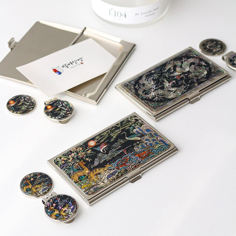 2-Piece Set: Business Card Case Golf Ball Marker K(Traditional)