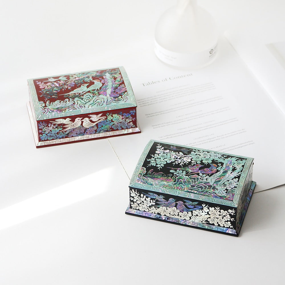 Najeonchilgi Plum Blossom Auto-Open Mother of Pearl Business Card Case