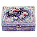Clam-shaped (Red) Crane & Pine Cloud Pattern Border 1-Tier Jewelry Box (Black) Medium - Oh Myung-ho
