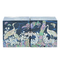 Hanji Crane & Pine Double Lidded Jewelry Box (Blue) Small