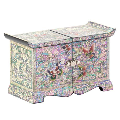 VineButterfly Roof Tile Embroidered Drawer Double Lidded Jewelry Box - Oh Myung-ho