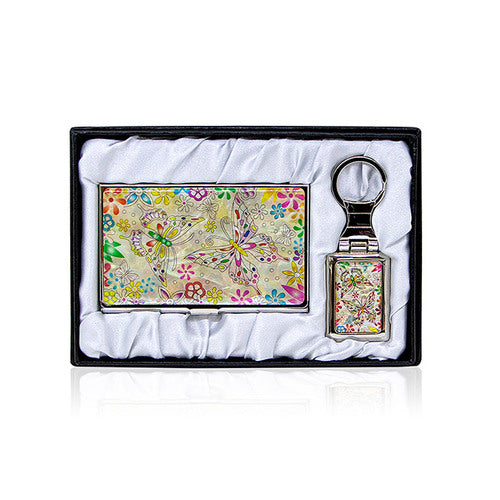 Najeon Chilgi Mother of Pearl Business Card Case Set — Butterfly - OF0151