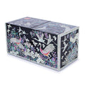 Crane & Pine Double Lidded Mother of Pearl Jewelry Box (Black, Large)