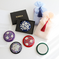 Najeonchilgi Vivid Wood Round Mother of Pearl Hand Mirror Yedan Mother of Pearl Mirror Korean