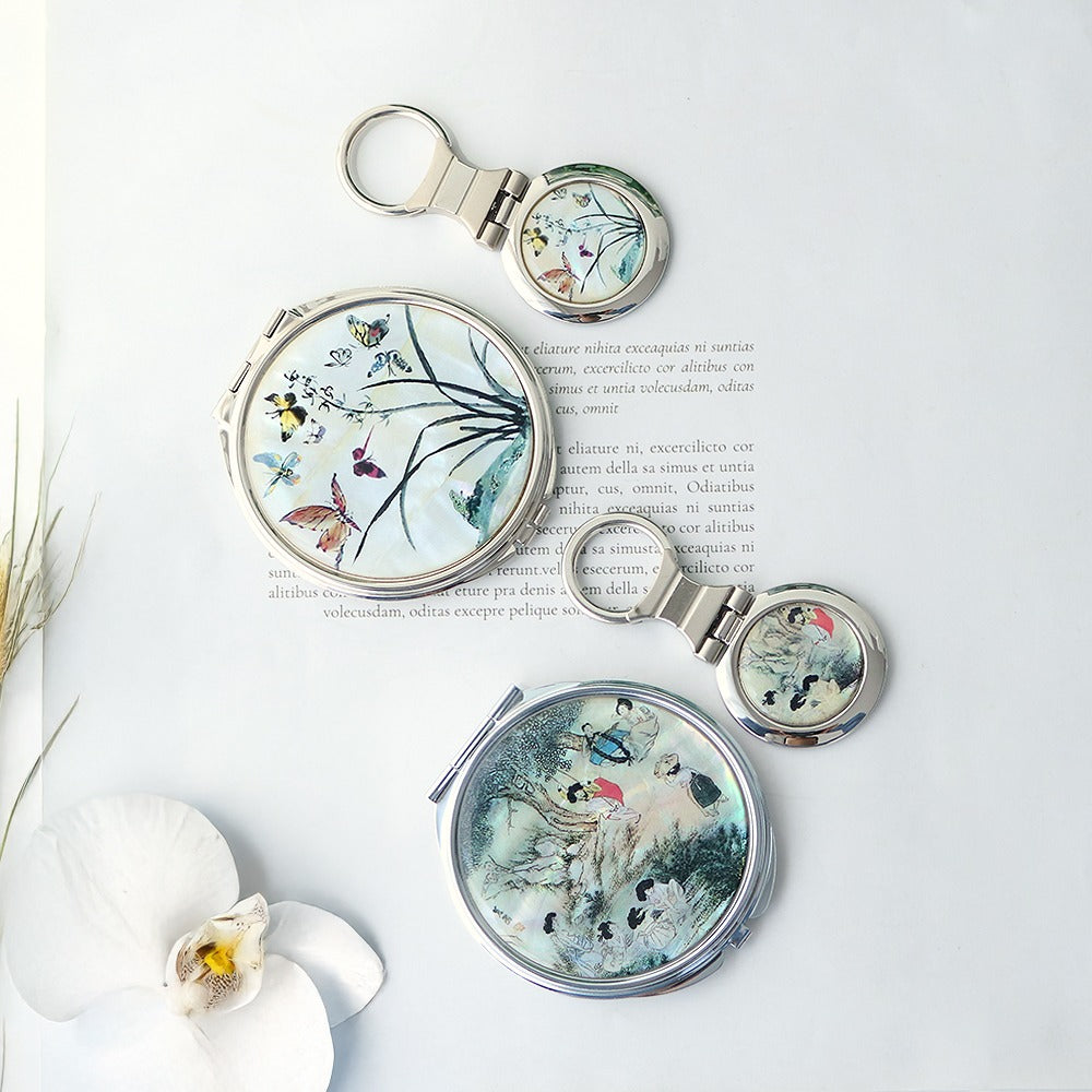 2-Piece Set: Najeon Hand Mirror Keyring Set A