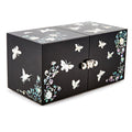Najeonchilgi Lacquerware Double Lidded Mother of Pearl Jewelry Box Butterfly Motif Medium Size