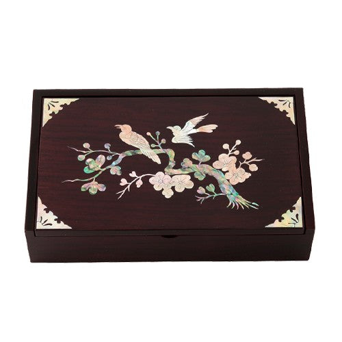 Najeon Chilgi Mother of Pearl Document & Memo Box — Plum Blossom - OF0220