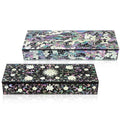 Premium Najeon Arabesque Pen Case Black Large (Peony Grape) (Master Artisan Jang Tae-bok)