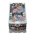 Peony 2-Tier Drawer Vanity Jewelry Box (Black) Large