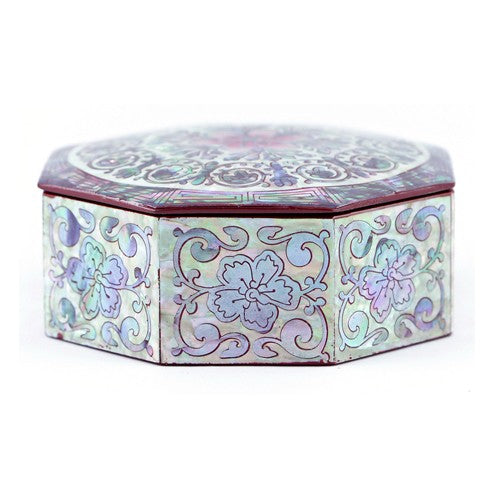 Arabesque Flower Small Hexagon Box (Red)