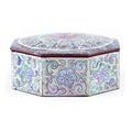 Arabesque Flower Small Hexagon Box (Red)