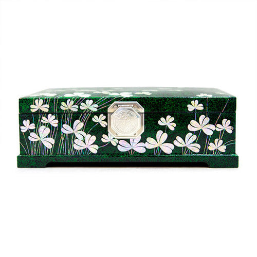 Premium Najeonchilgi lacquerware Vanity Mother of Pearl Jewelry Box Crane & Pine Pattern