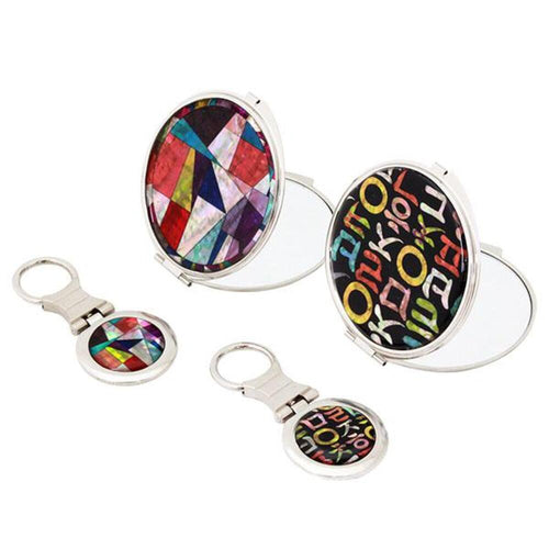 2-Piece Set: Najeon Hand Mirror Keyring M(Hangul Jogakbo Patchwork)