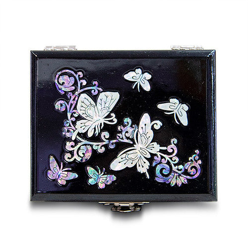 Butterfly Glossy Turtle Najeonchilgi Lacquerware Natural Mother of Pearl Jewelry Box