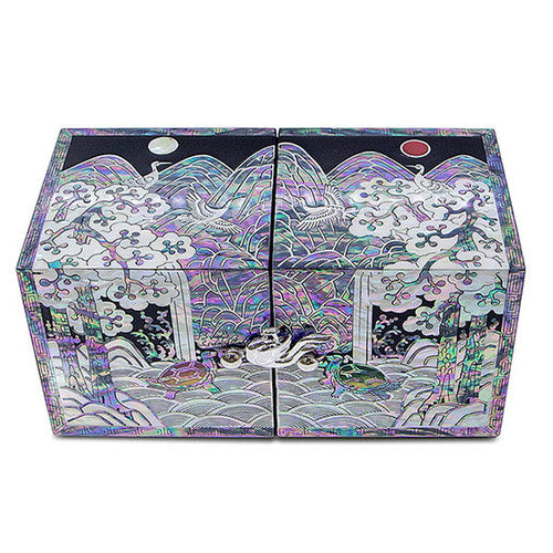 Sun, Moon & Five Peaks PhoenixRing Mother of Pearl Double Lidded Jewelry Box