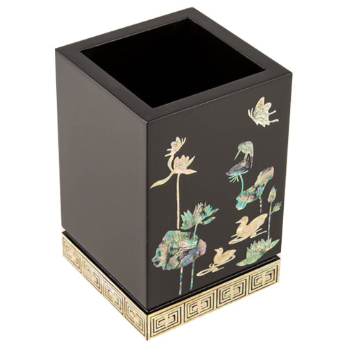 Najeon Chilgi Mother of Pearl Pen & Pencil Holder — Lotus - OF0046