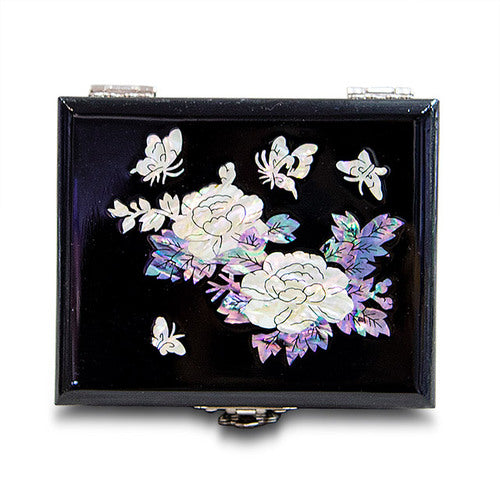 Peony Glossy Turtle Najeonchilgi Lacquerware Natural Mother of Pearl Jewelry Box