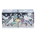 Glossy Plum Blossom Double Lidded Jewelry Box (Black) Small