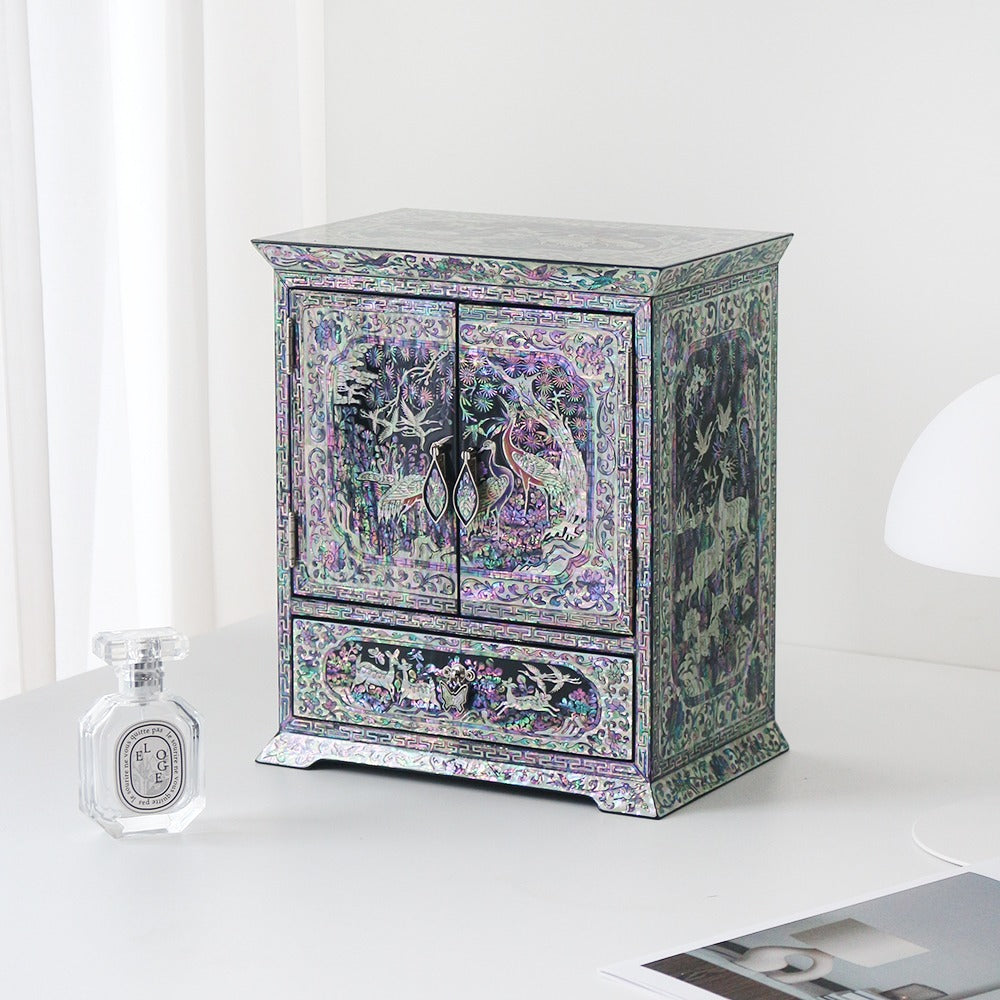 Najeonchilgi Ten Symbols of Longevity Drawer Mother of Pearl Jewelry Box (Large)