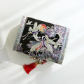 Najeonchilgi Rounded Pine & Crane Black 2-Tier Mother of Pearl Jewelry Box, 18 cm (Master Artisan Jang Tae-bok)