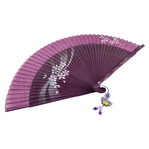 Silk & Ramie Hand Fan (Purple) - FN0026
