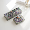 2-Piece Set: Premium Najeon Auto-Open Pine & Crane Pen Case Business Card Case (Master Artisan Jang Tae-bok)