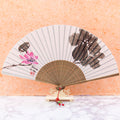Silk & Ramie Hand Fan — Lotus - FN0012