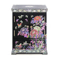 Najeonchilgi Peony Painted Drawer Mother of Pearl Jewelry Box (Medium) Black Jewelry Box (Master Artisan Jang Tae-bok)