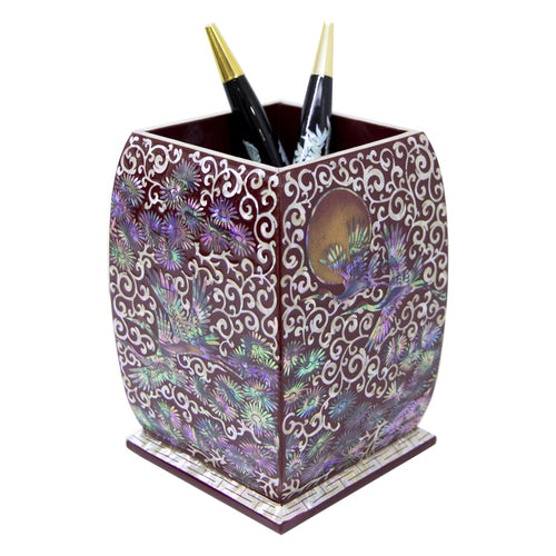 Najeon Chilgi Mother of Pearl Pen & Pencil Holder — Pine & Crane - OF0038