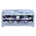 Crane & Pine 2-Tier Embroidered Drawer Left Jewelry Box (Black) - by Kim Young-man (21 cm)