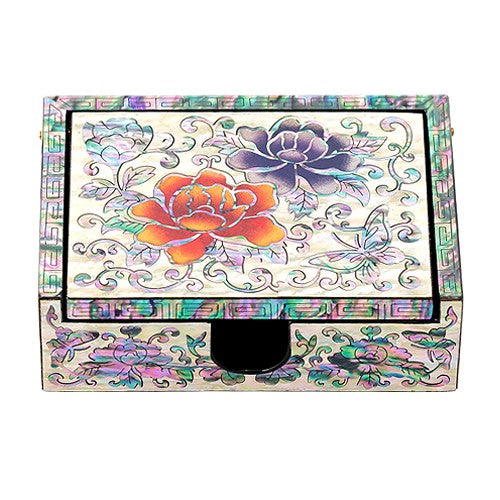 Najeon Chilgi Mother of Pearl Business Card Holder — Peony by 오명호 - OF0015